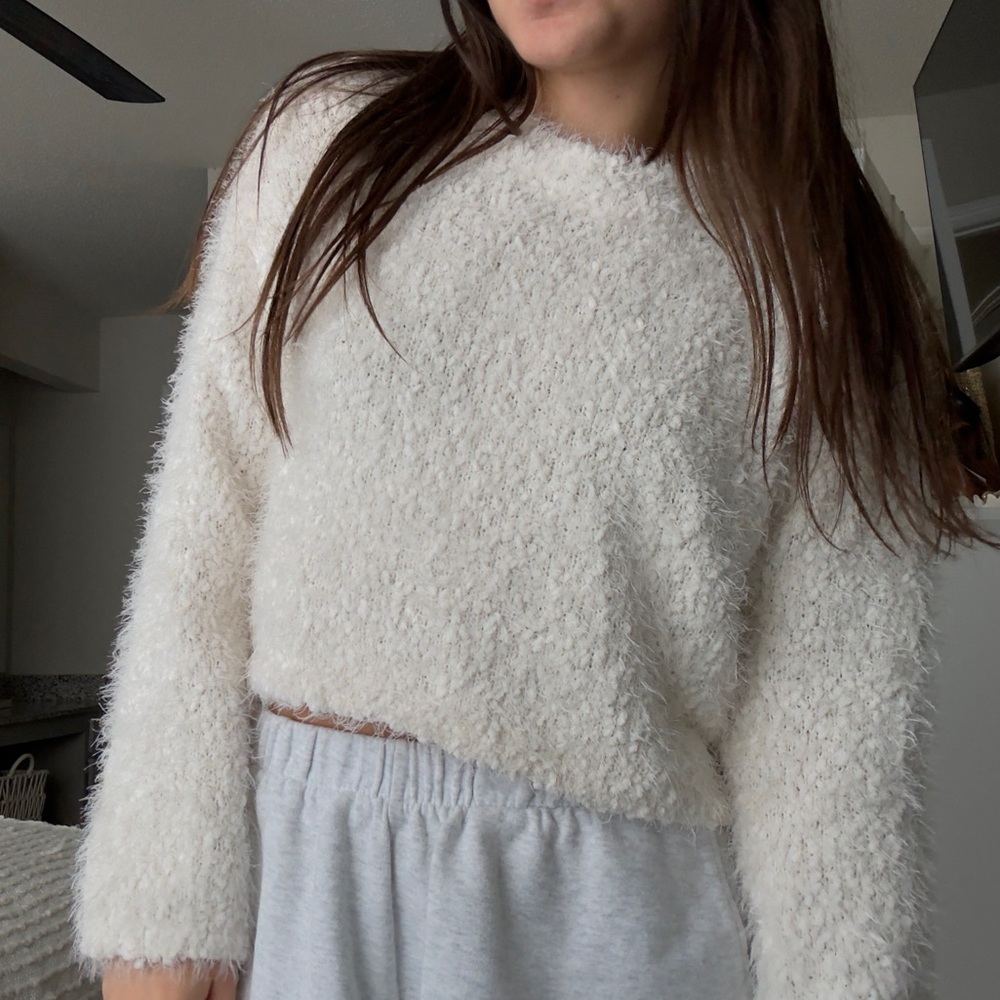 Zara Soft Cream Textured Sweater